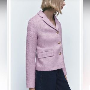 Zara Tweed Jack Lavender XS NWT